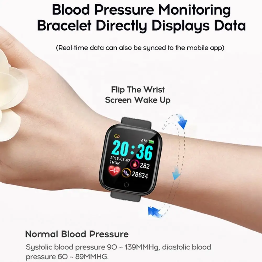 Colorful Fashion Fitness Bracelet Tracker Heart Rate Monitor Smartwatch Blood Pressure Heart Rate Monitor