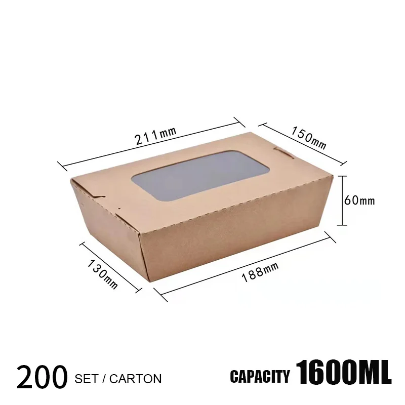 Kraft Paper Boxes Single Pastry Box Packaging with Clear Display Window Donut Mini Cake Pie Slice Dessert Treat Boxes