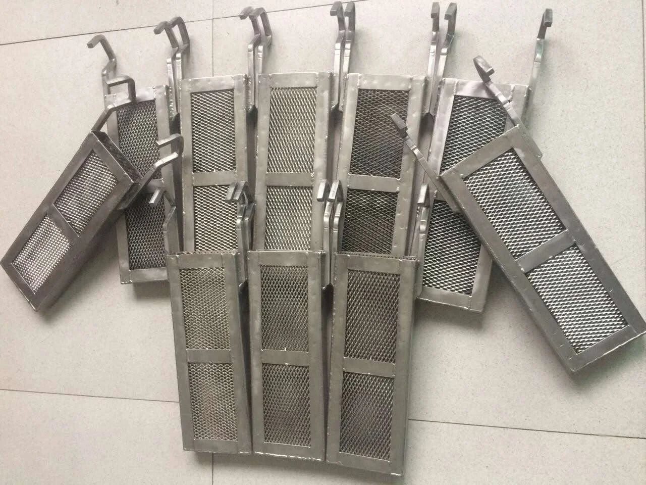 Titanium baskets for  platinized titanium electrode titanium anode