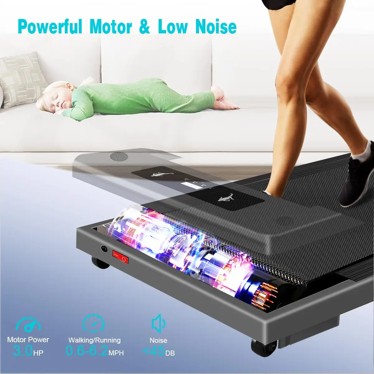 Fitness equipment l shock-absorbing treadmill outdoor electric folding treadmill home silent electric flat indoor treadmill
