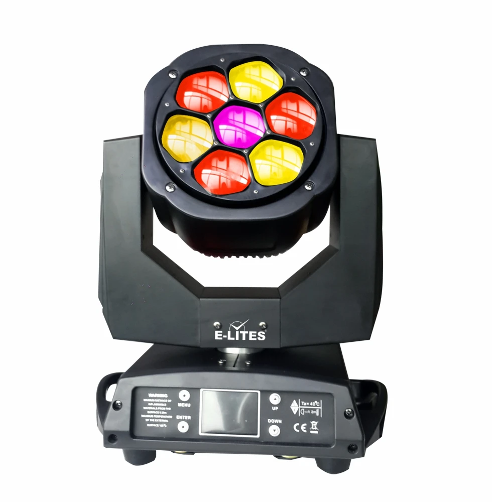 Хит продаж, миниатюрные сценические светодиодные лучи RGBW с зумом, движущаяся головка, миниатюрный пчелиный глаз 7x15 Вт K5