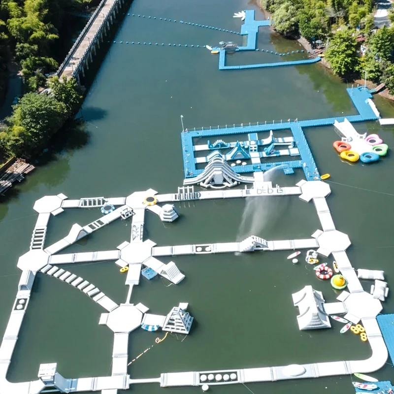 Sea Sport Games shark Inflatable Aqua Water Park Theme Park Equipment Island Floating Water Park For Sale