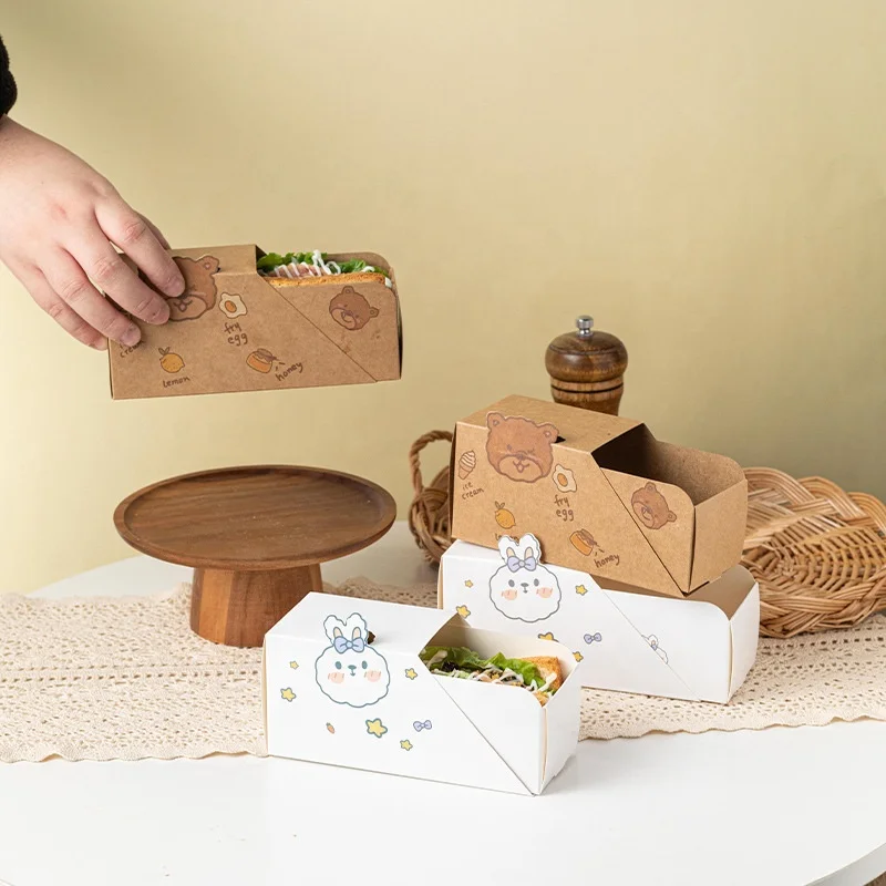 Корейская коробка для кукурузных собак на заказ биоразлагаемый раздвижной сэндвич завтрак обед хот-дог рулон буррито магазина