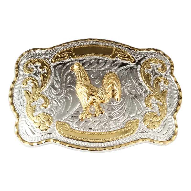 Two Tone Shiny Gold Silver Belt buckle Fashion Designer Horse Buckle Cowboy