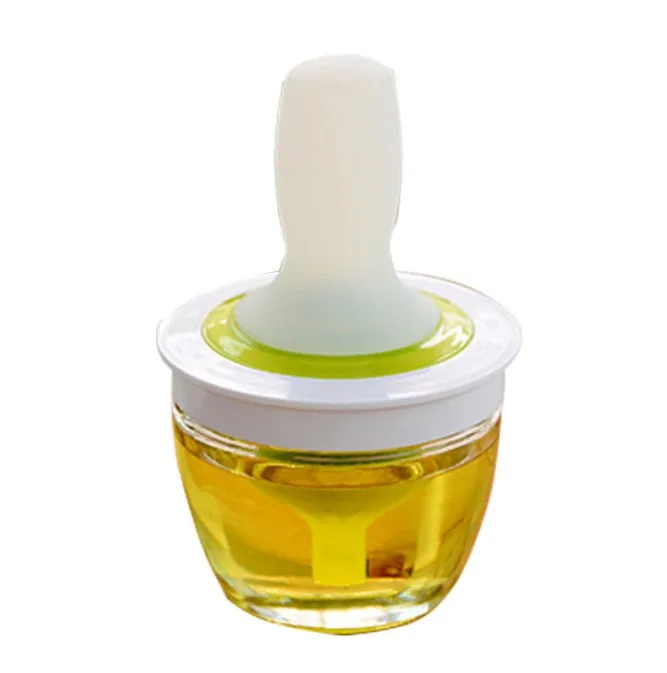 Hot Sell food grade Silicone Honey Oil Basting Brush Bottle Set Basting BBQ Kitchen Tool