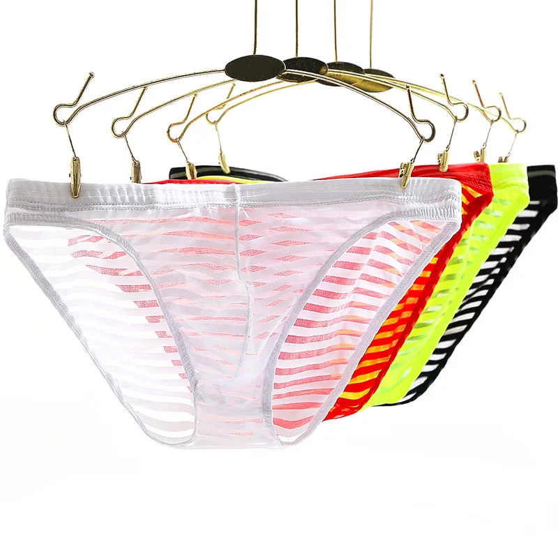 Low Rise Man Boxer Briefs Transparent Mesh Quick-drying Mutande Uomo Mens Sexy Underwear
