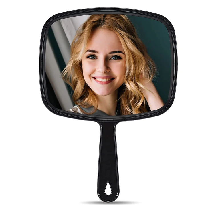 Wholesale Square Shape Mirror Hand Custom Logo Plastic 9.45 X 6.7 Inch Hand Held Mirror For Women Makeup Cosmetic Hand Mirror