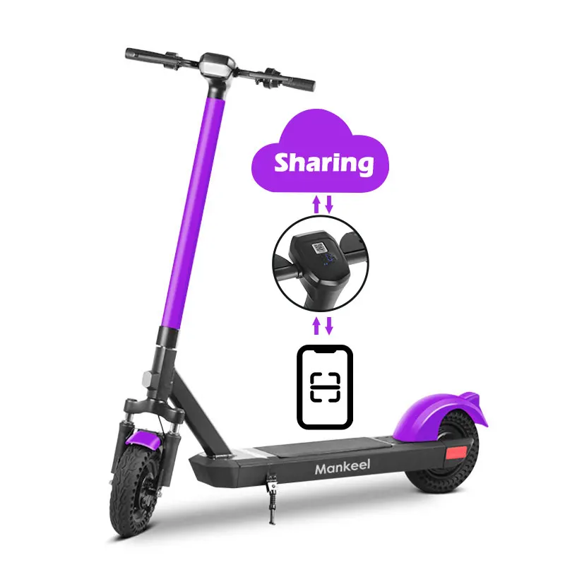 36V Charging Station Locking Kick E Scooter Tracker Gps App Electric Sharing Scooter With IOT System Smart Bms Removable Battery