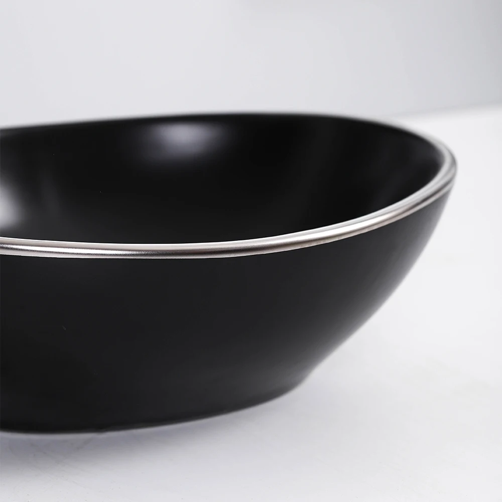  New style ceramic art basin porcelain oval vessel sink countertop glaze electroplate bathroom