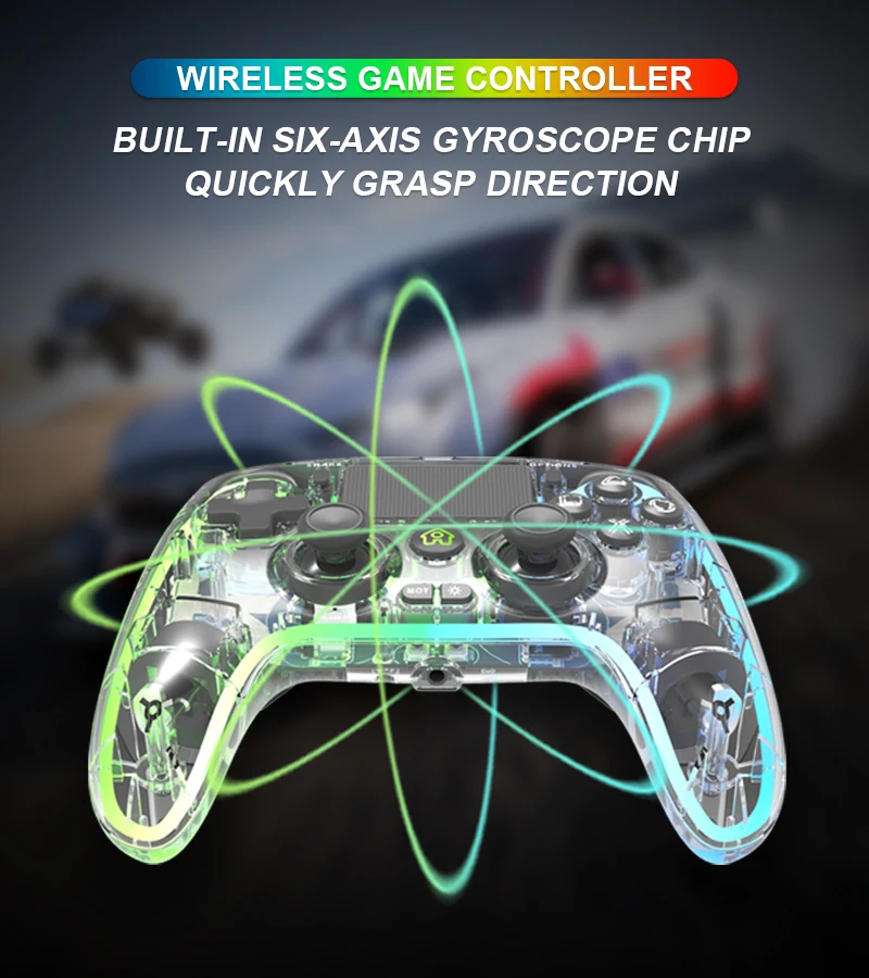 Wireless Controller For Ps4 Jostick Colorful Light Hall Rocker 3D Wireless Game Controller For Ps4 Gamepad Accessories