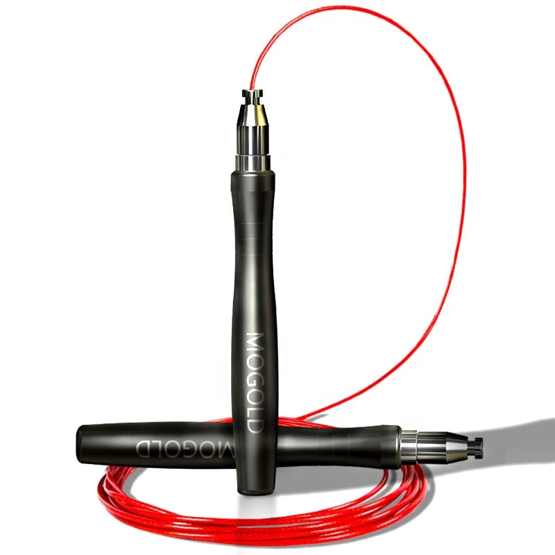 aluminium handle high speed Bearing Weighted Self-locking Fitness Training metal wire adjustable skipping jump rope