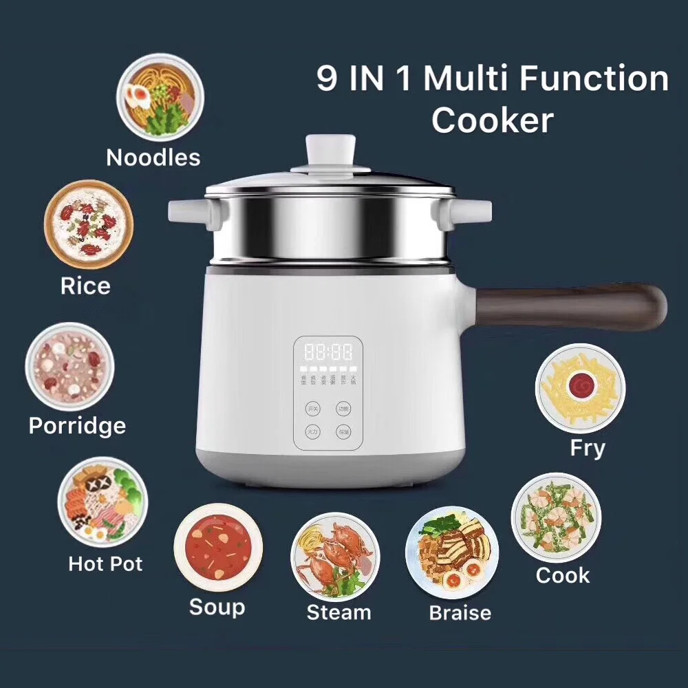 Student Non-Stick 1.8L Capacity 600W Hotpot Smart Electric Cooking Pots And Pan Cooker