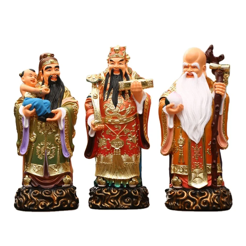 China Feng Shui Home Decor Products 3 Wise Men Chinese Gods Of Health Wealth And Happiness Sculpture  Fengshui Decoracion