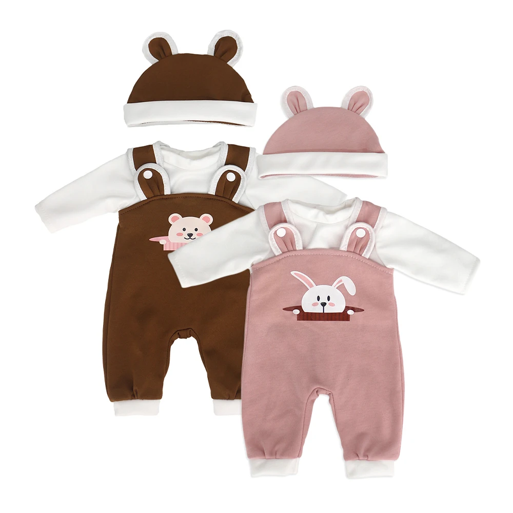 COSDOLL reborn baby doll clothes for 17-18 inch newborn baby doll boy girl clothing three piece set