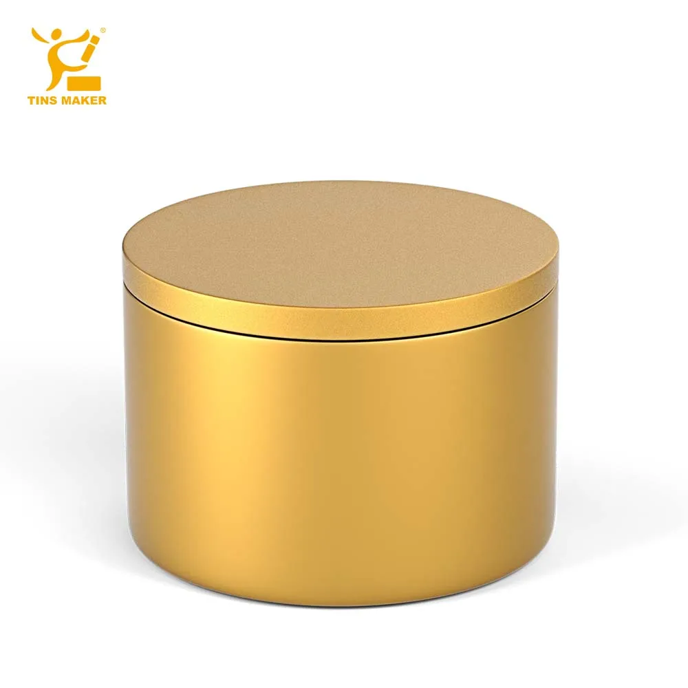 Custom Round Empty Metal Tin Container Tin Candle Jars with Lids 10 oz Metal Aluminum Box