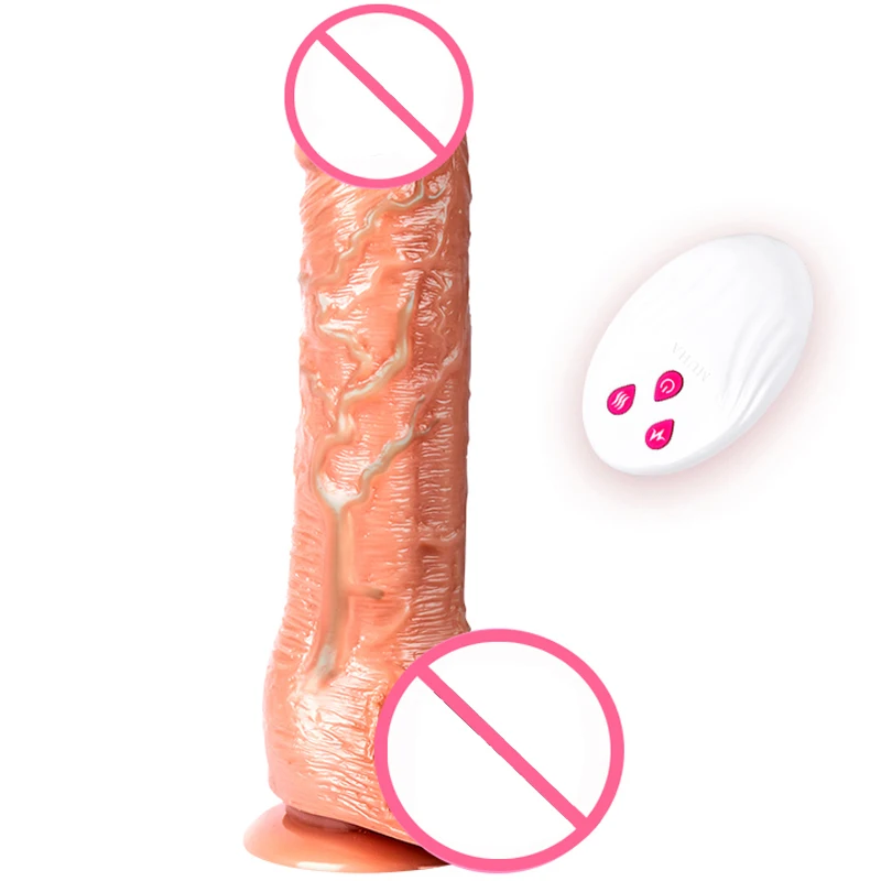 High Quality Wholesale Realistic Big Dildo Remote control Warming Vibrator  Thrusting Dildo Vibrator For Women
