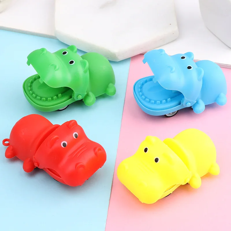 Jincan Small pull back car cartoon crocodile hippo vicious dog mini big mouth toy car cartoon children toy promotional gift