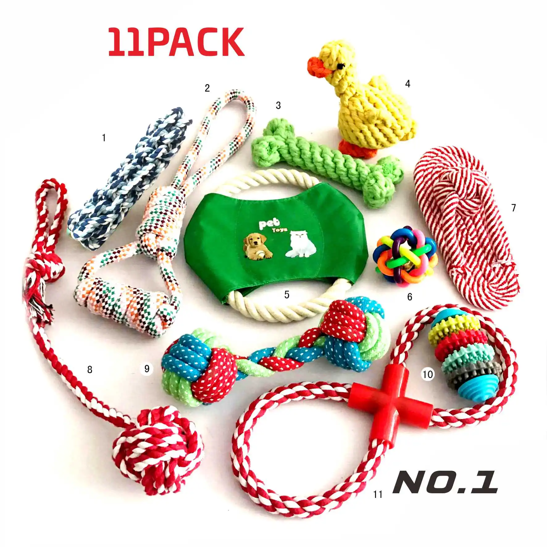 
Factory wholesale price dog toys chew toys rope dog rope toys set F00A88 10 pack 