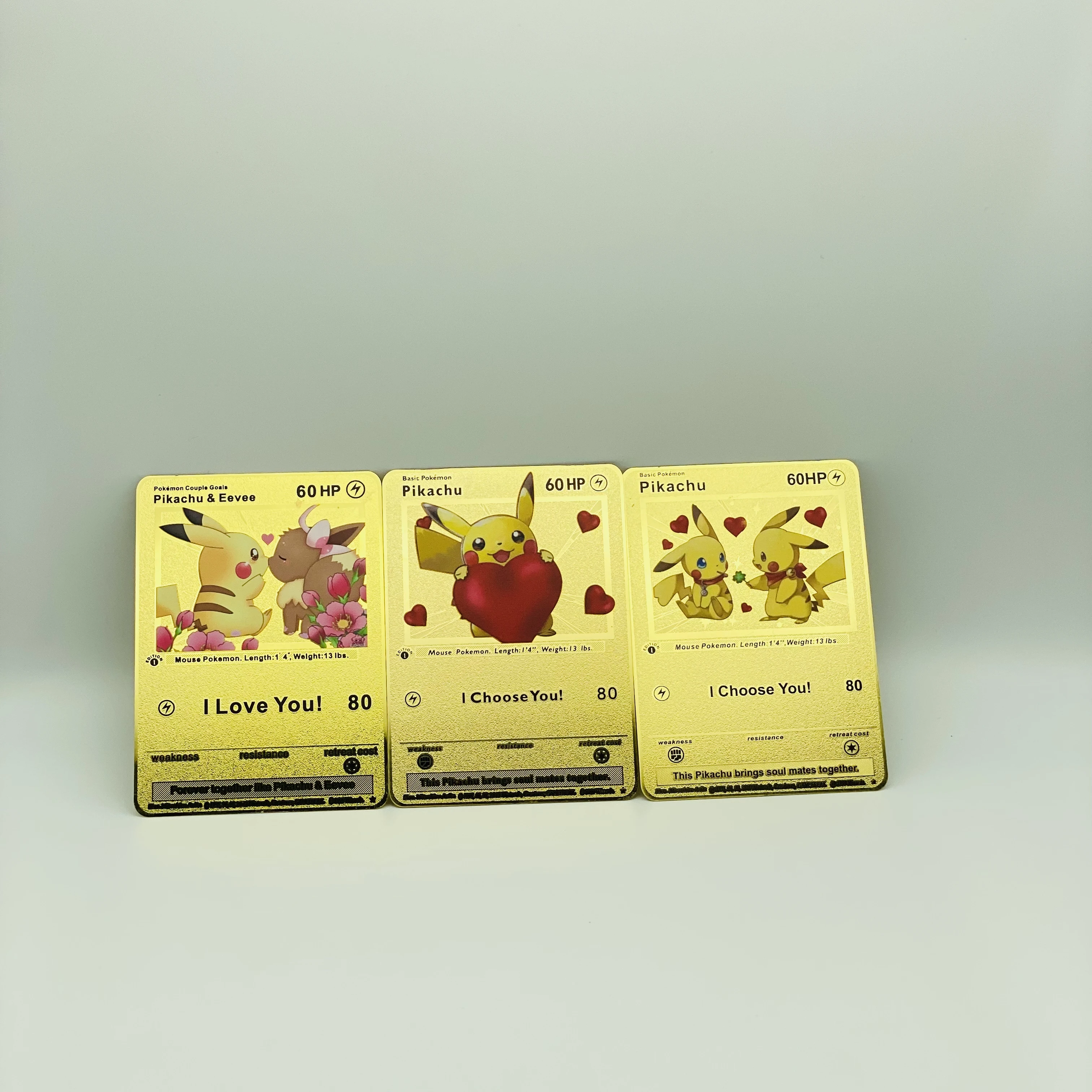 High Quality Cheap Wholesale Stainless Steel Metal Gold Pokemoned Cards For Christmas