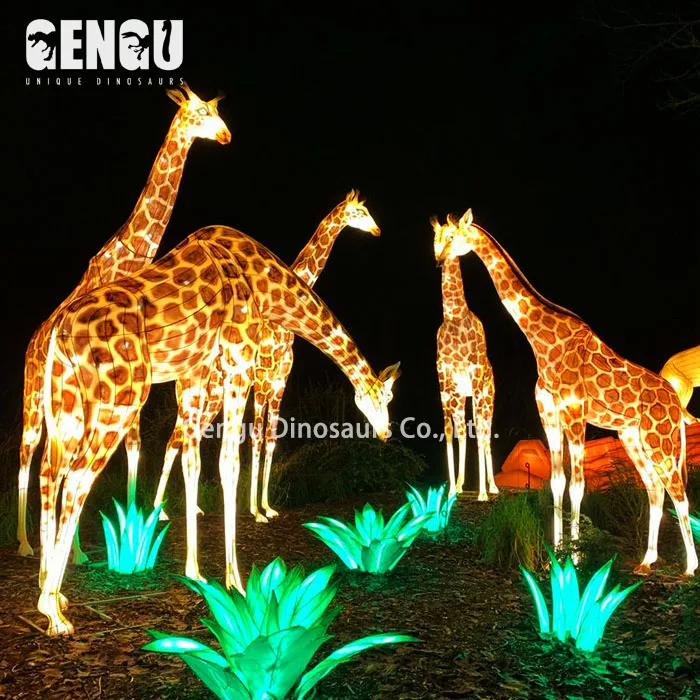 Animatronic Animal Lantern Chinese Festival Lantern Giraffe Animal Lantern Decoration