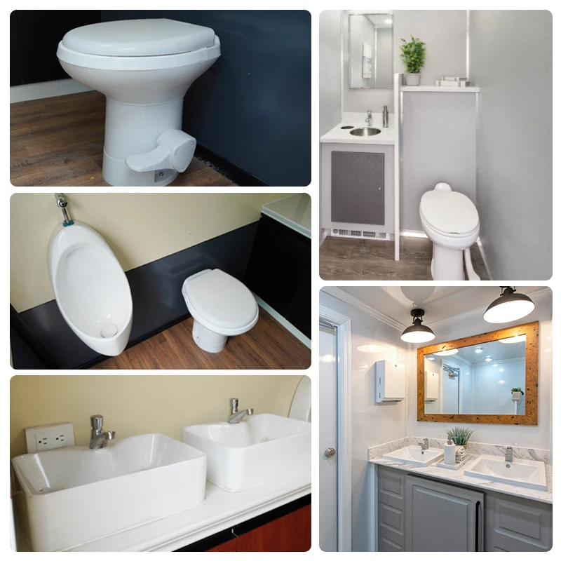 Most Popular High Quality Mobile Toilet Trailer One Man And Woman 2 Rooms Fully Function Prefab Outdoor Toilet For Sale
