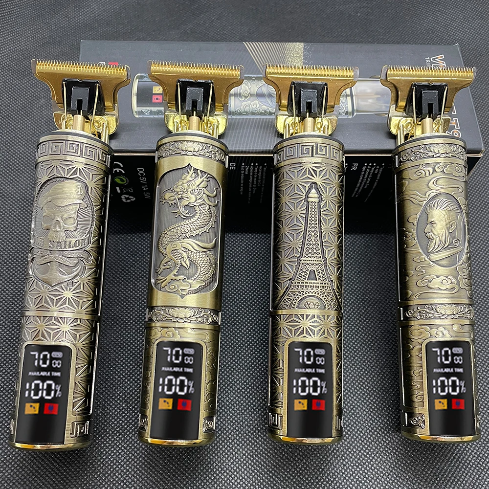 Custom Hair Cutting Machine Zero Gapped Hair Clipper Trimmer Vintage T9 Tondeuse A Cheveux T Blade Hair Trimmer