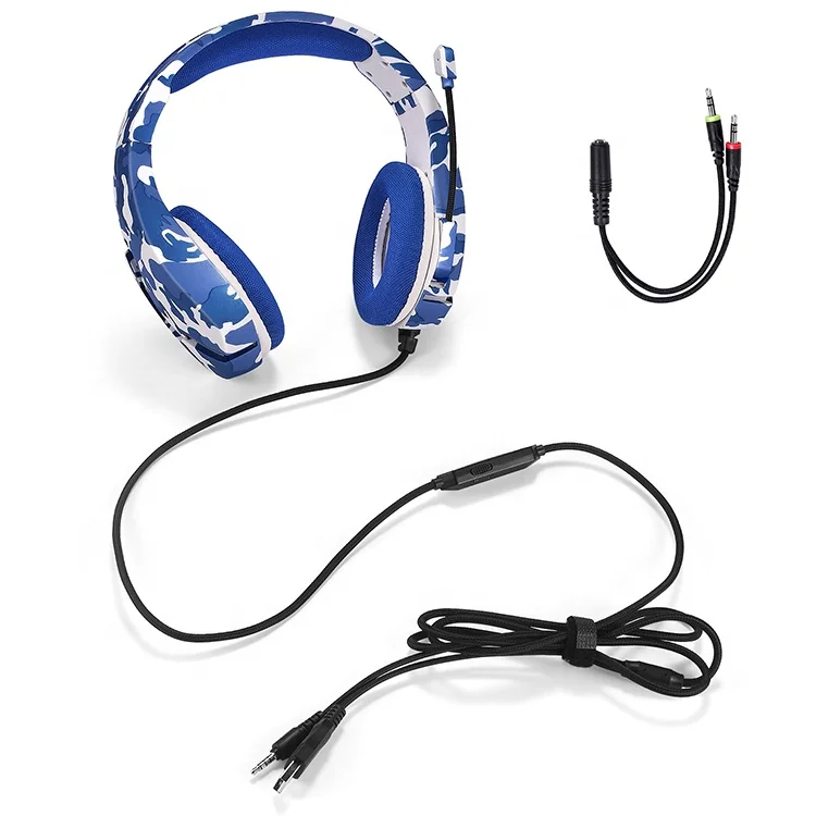 New Computer Mobile Phone Wired Rgb Luminous Camouflage Ps4 Game With Microphone Gaming Music Headphones