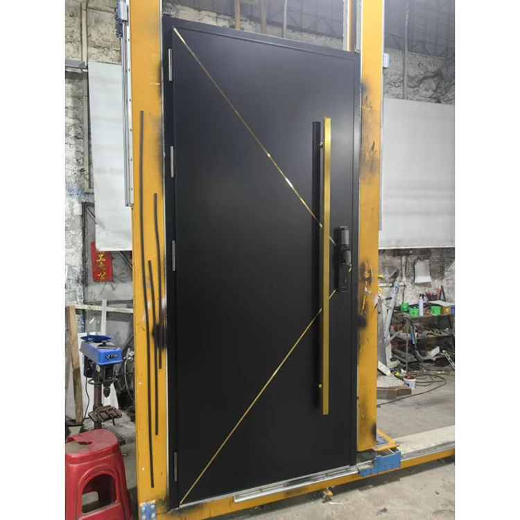 Modern Design Alum Pivot Apartment Entrance Door Anti-theft Front Security Exterior Doors for House Manufacturer Custom Luxury