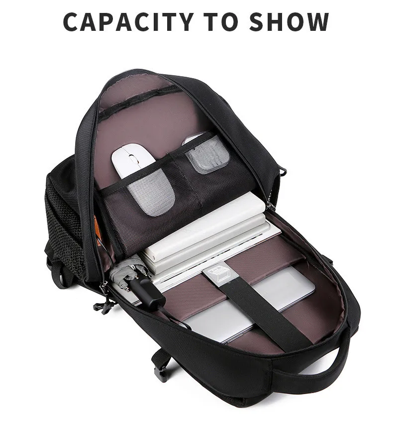 Business Travel Anti Theft Durable Computer Bag  with USB Charging Port Water Resistant College School Laptops Backpacks for Men