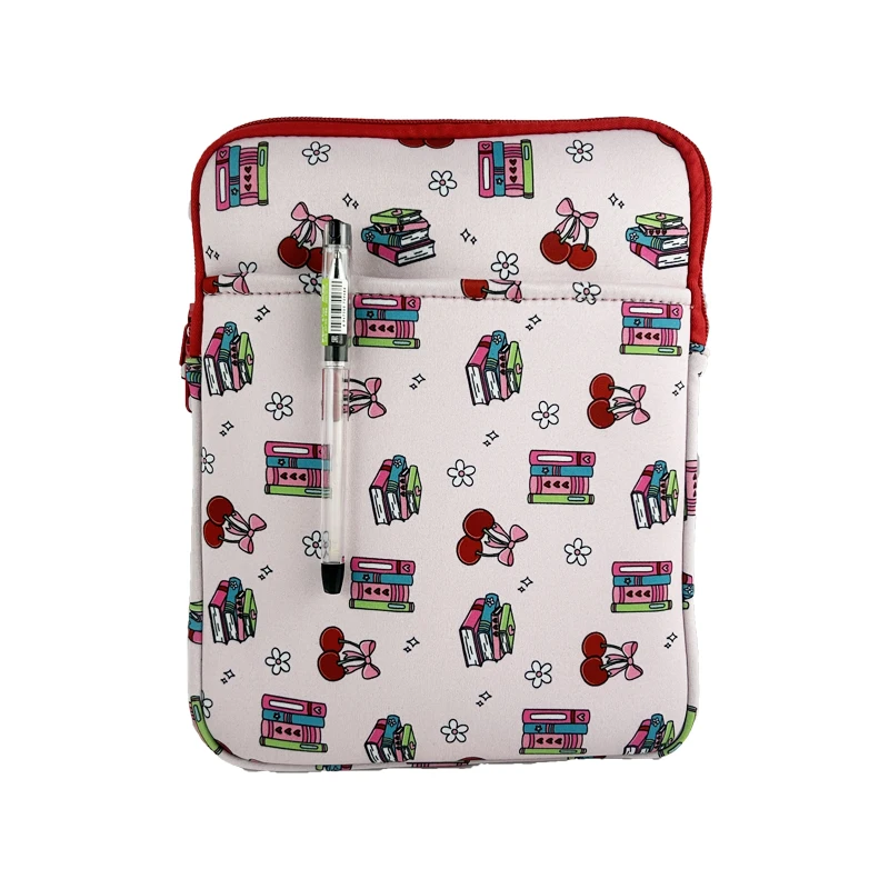 High Quality Book Sleeve with Zipper and Front Pocket Neoprene Pouch for Ipad