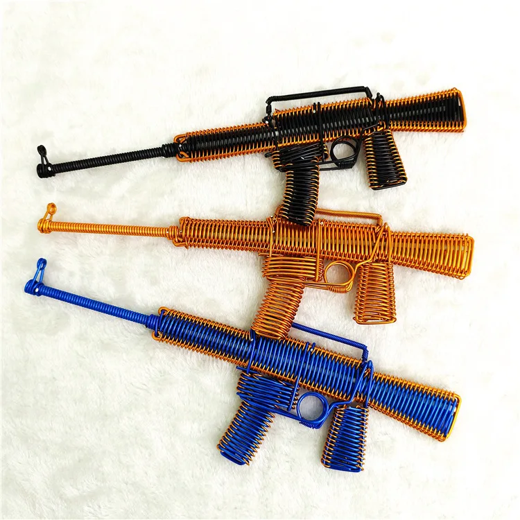 Small Size M416 Submachine Gun Metal Model Thailand Aluminum Wire Crafts Gift Home Decoration