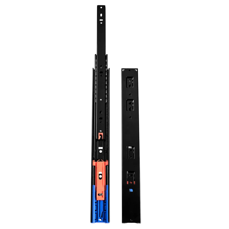 
Stainless steel silent sliding bead track three section drawer cabinet wardrobe straight track damping buffer rail track 