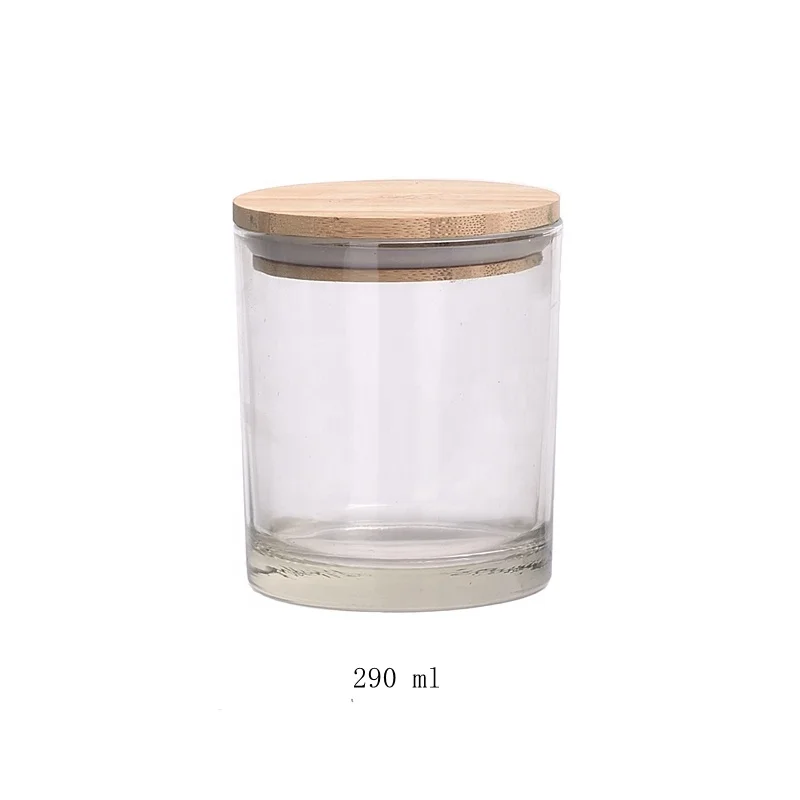 wooden packaging 50g 100g 150g 180g 200g 300g candle jar bamboo lid empty glass candle jar wooden lid
