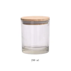 wooden packaging 50g 100g 150g 180g 200g 300g candle jar bamboo lid empty glass candle jar wooden lid