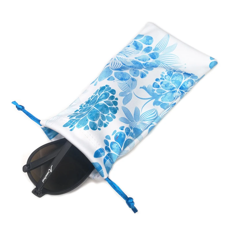 Сумка для очков на шнурке из микрофибры с принтом логотипа на заказ