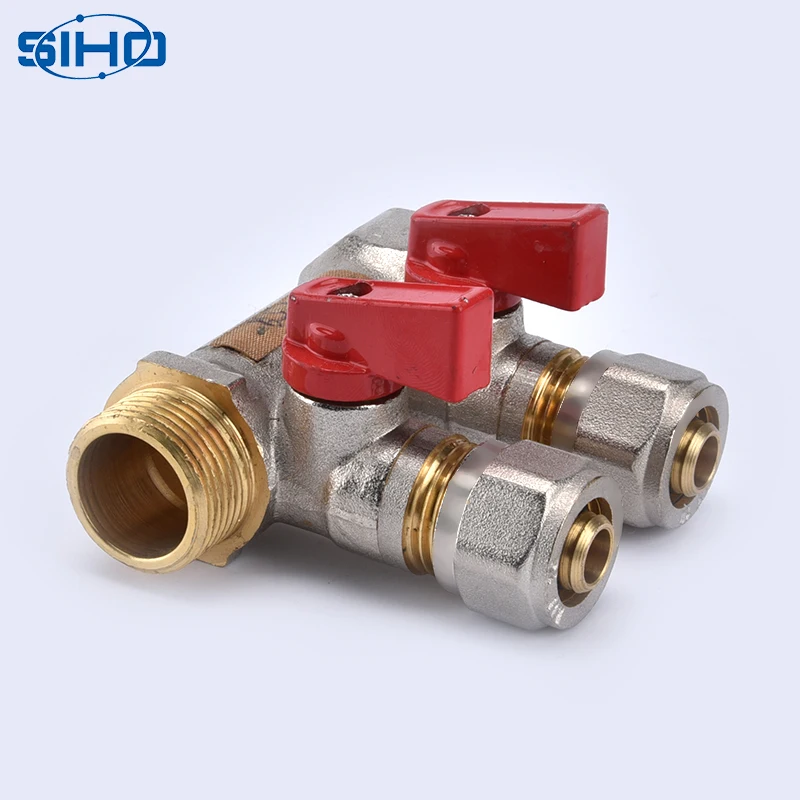 Water 2 Ways Manifolds Fittings High Pressure Safety Brass Floor Heating Parts Drain Manifold /brass Manifold/manifoldfor CN;ZHE