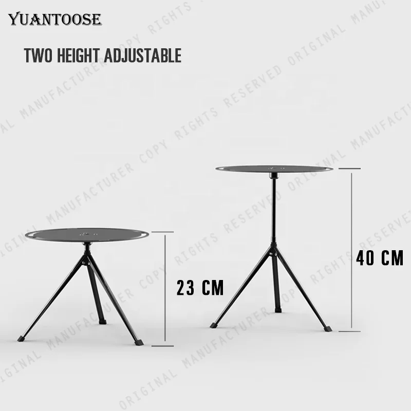 Outdoor Round Desktop Triangle Support Portable Aluminium Folding Table For Camping