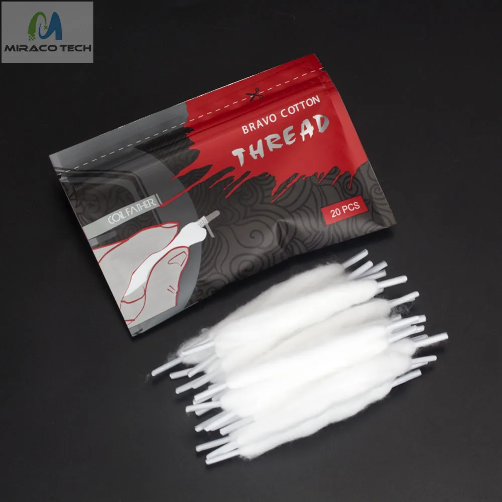 
Coil Father Bravo vape Cotton Thread shoelace style dual thread Organic vape cotton for RDA RTA atomizer 