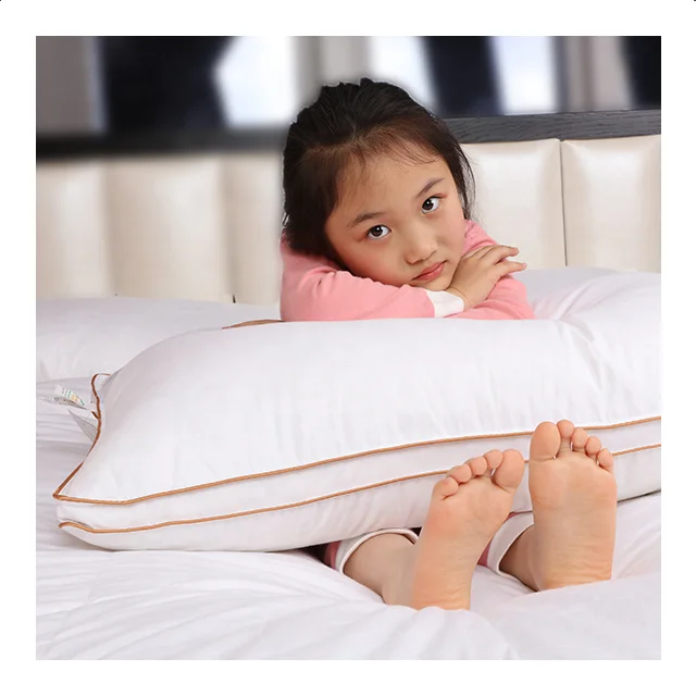 Double Layer Sleeping pillow Cotton Fabric 100% Luxury Market 5 Star hotel Pillow With Double Piping Customized size