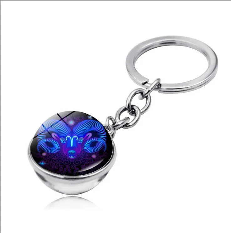 
Vintage Style Glass Breaker Keychain Zodiac Keychain Zodiac Sign Keychain,With Double Ball Shape,Accept Personalized Design 