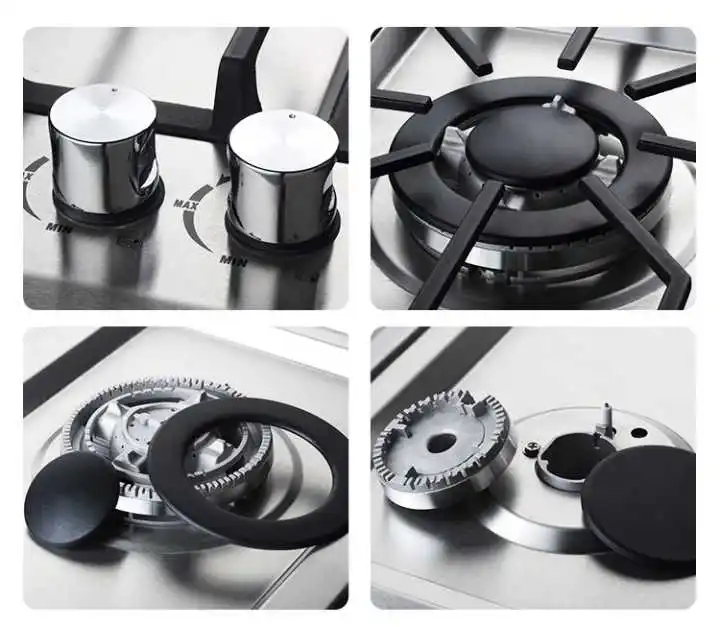 New design built in type gas stove with stainless steel water tray approved by CE