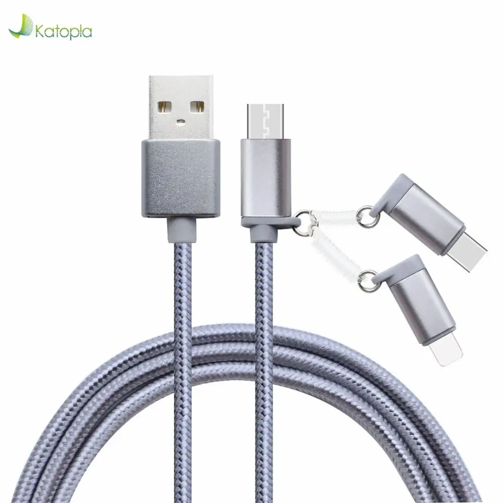 Многофункциональный нейлоновый кабель для передачи данных Android Iphone 6G/7G/8G/X 3 в