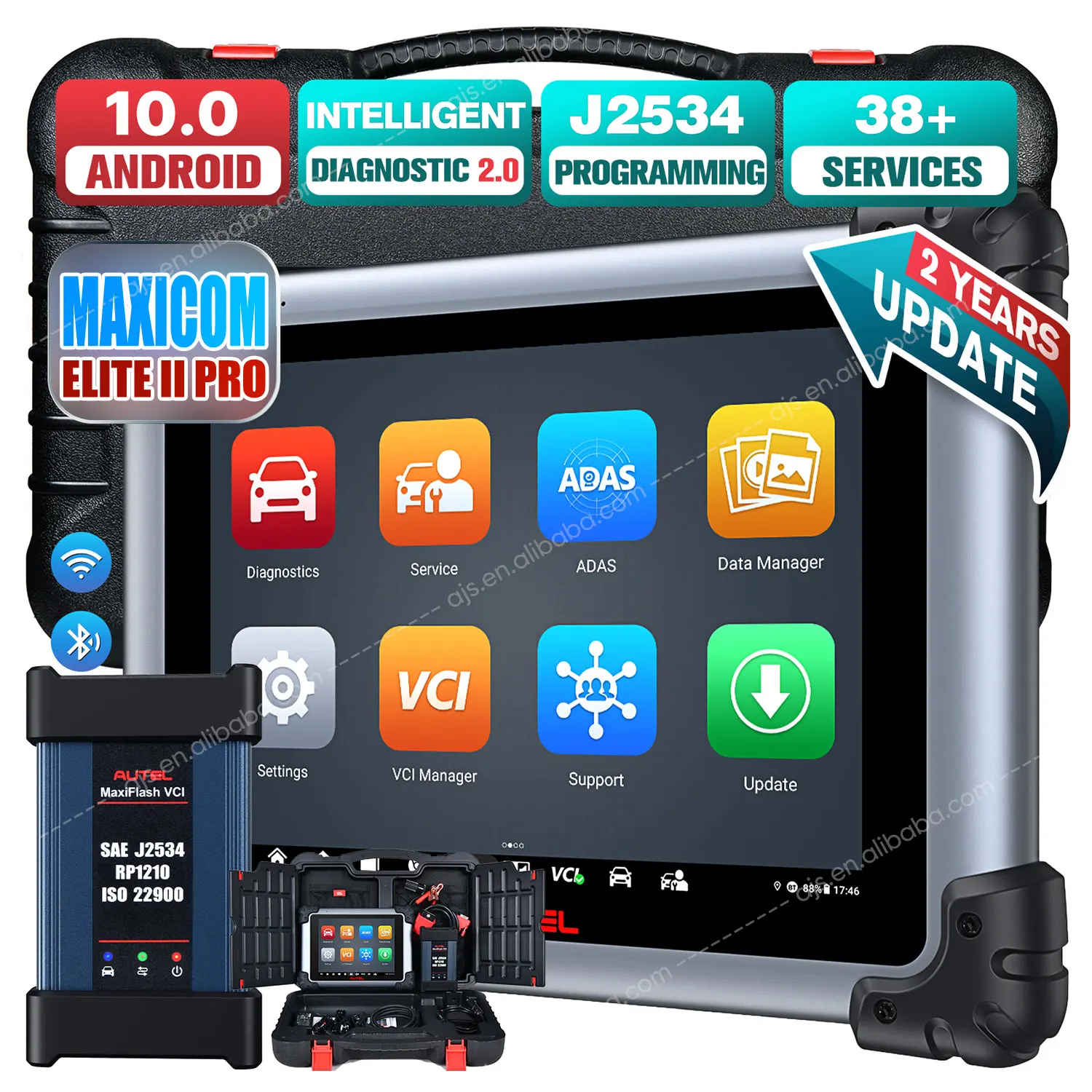 Autel MaxiSYS Elite II PRO OBD2 сканер экю программирование OBD профессиональные диагностические инструменты обновление Maxisys PK MS908S Pro