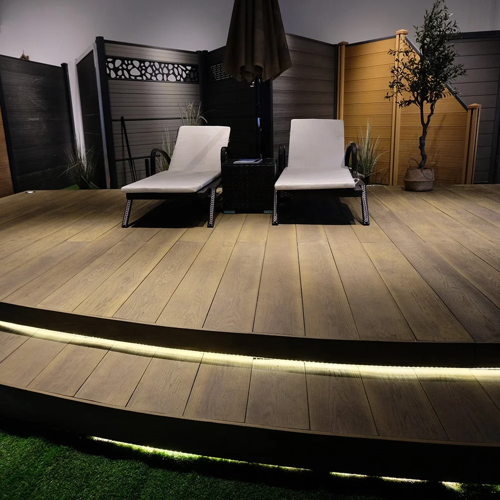 Outdoor Rot Resistant Unique Natural Barefoot-Friendly Polyurethane PU Glass Fiber High-Strength Composite Decking