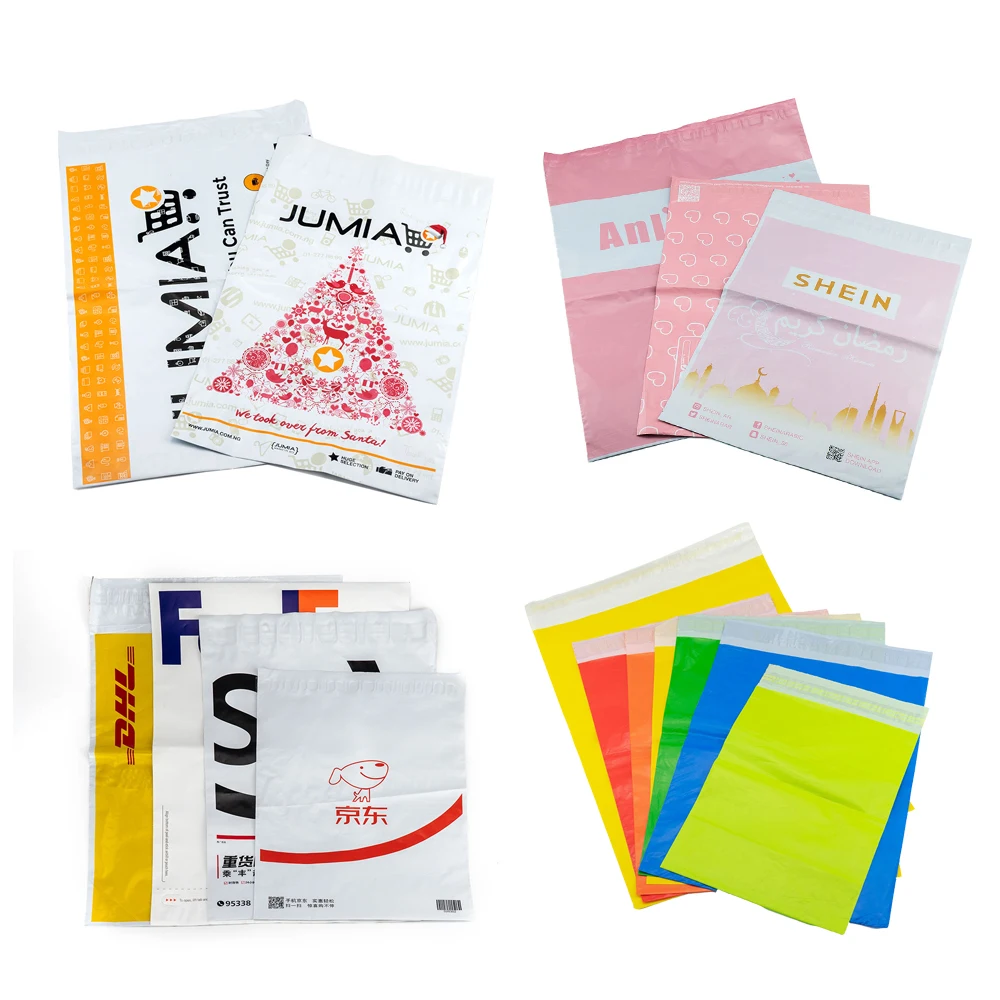 custom logo printed express recycled black courier bags clothes shipping package envelope poly mailer mailing polymailer bag