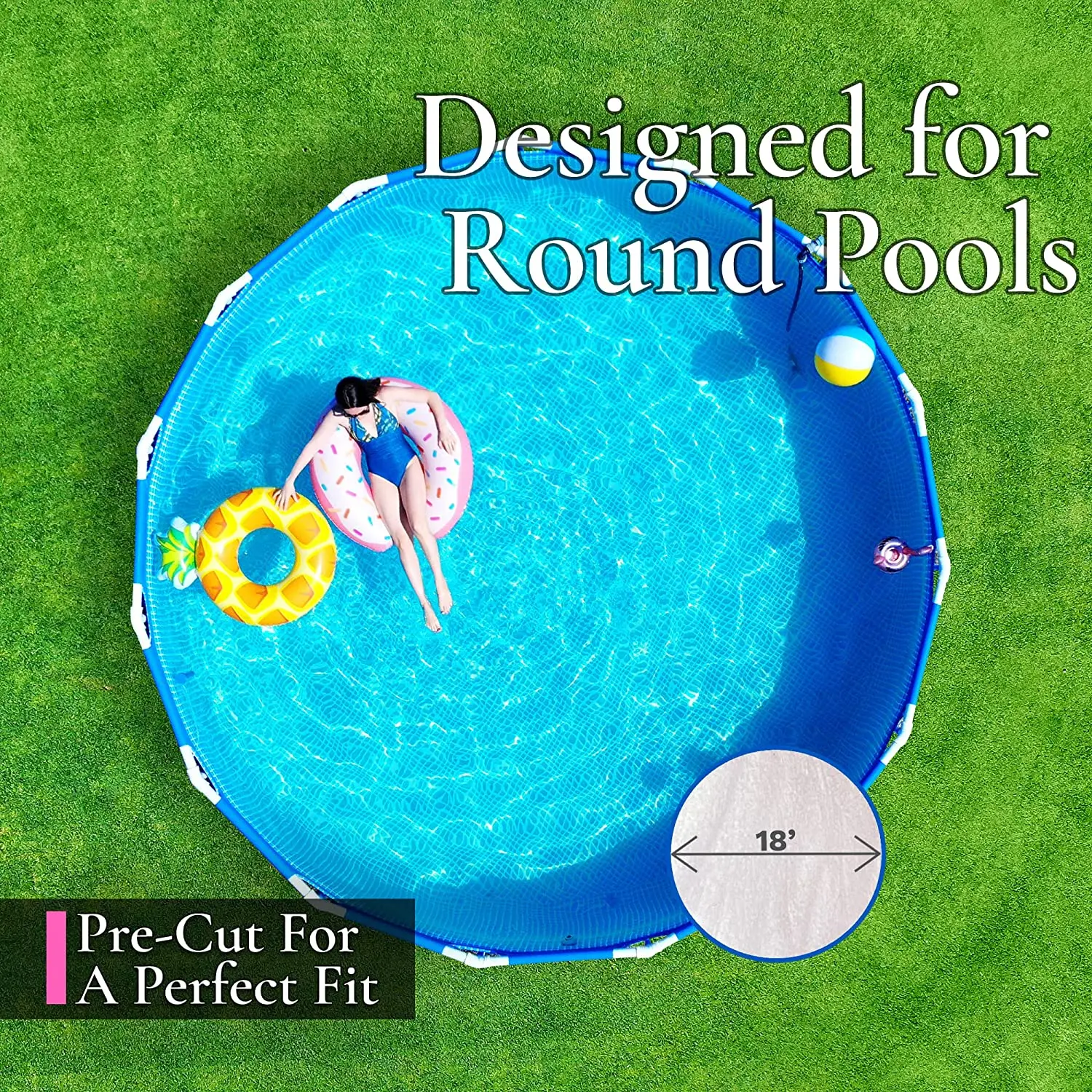 18ft white Ground cloth swimming above felt underlay pool liner pad