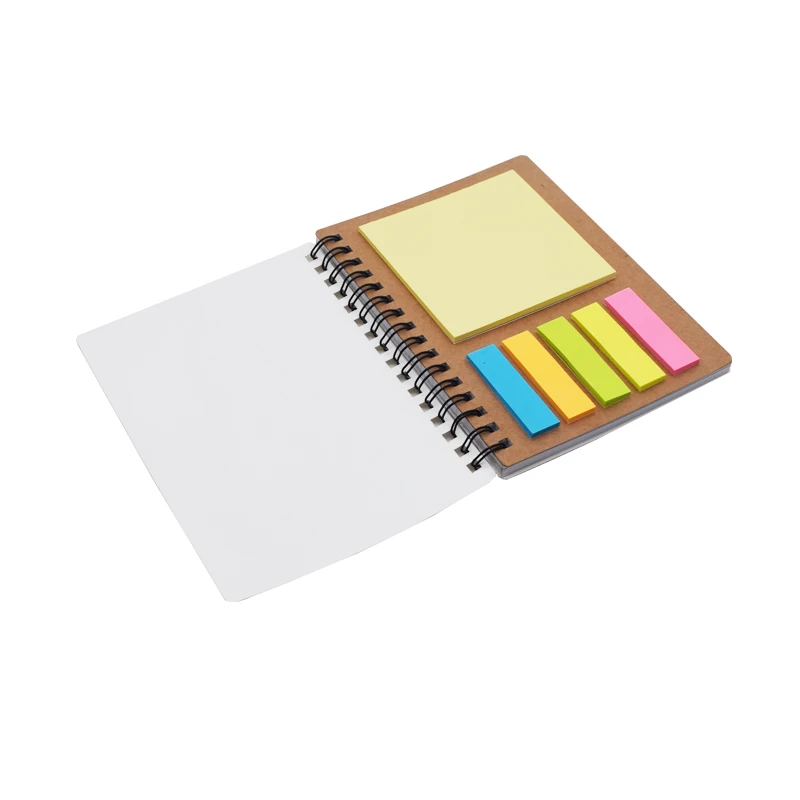 Qualisub Personalized A6 PET cover Spiral coils note pad Notebook Sublimation blank Notebook with color sticky note pad