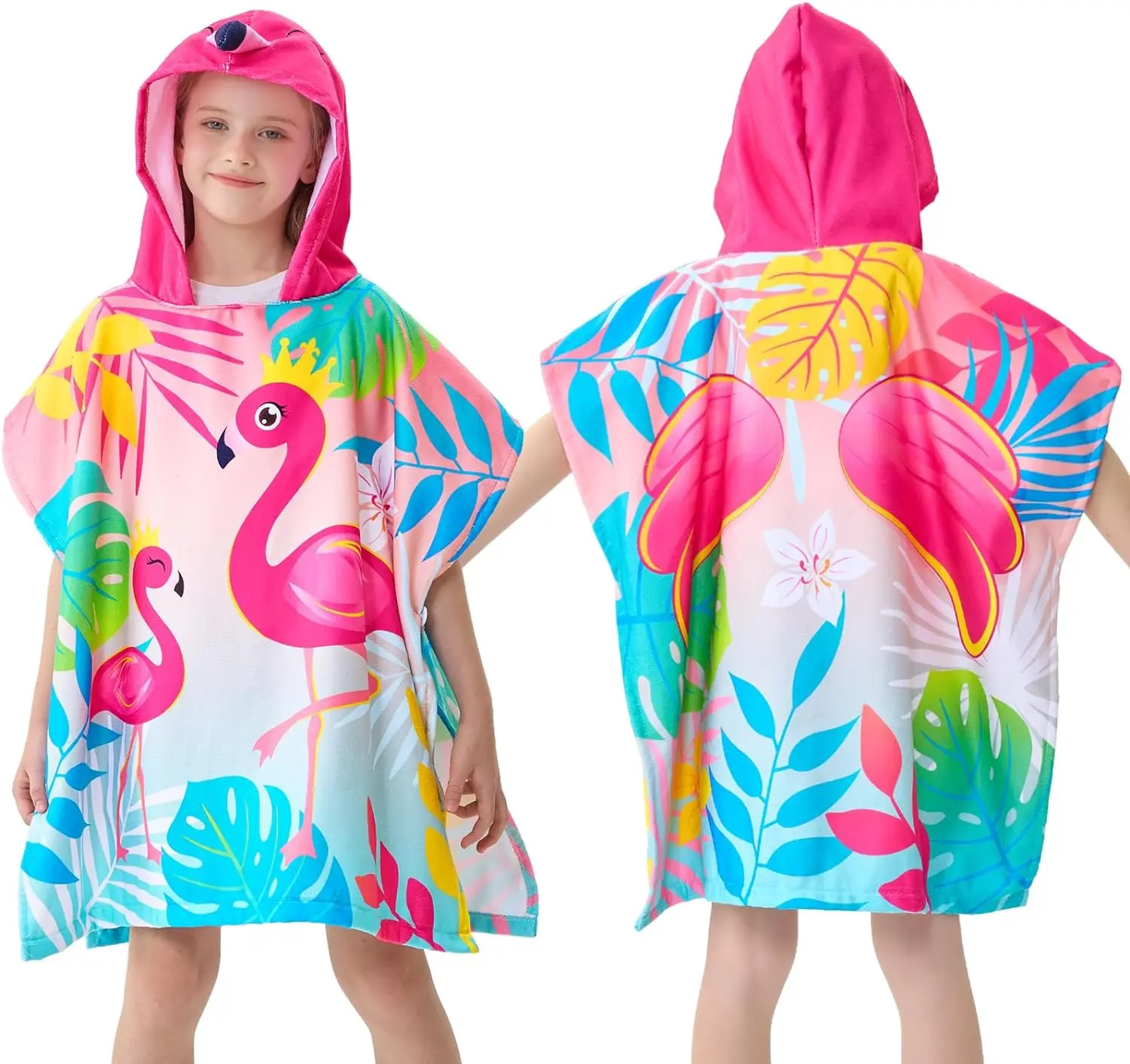 Быстросохнущий сменный халат пончо с капюшоном логотипом Детские пляжные полотенца оптом
