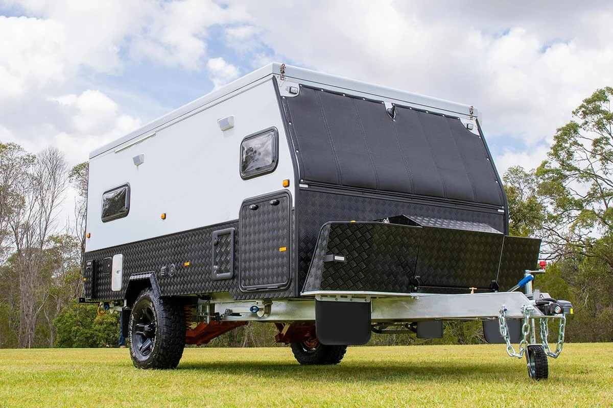 
2021 Ecocampor Affordable 14FT Off Road Hybrid Caravan Camping Travel Trailer with Ensuite for Sale 