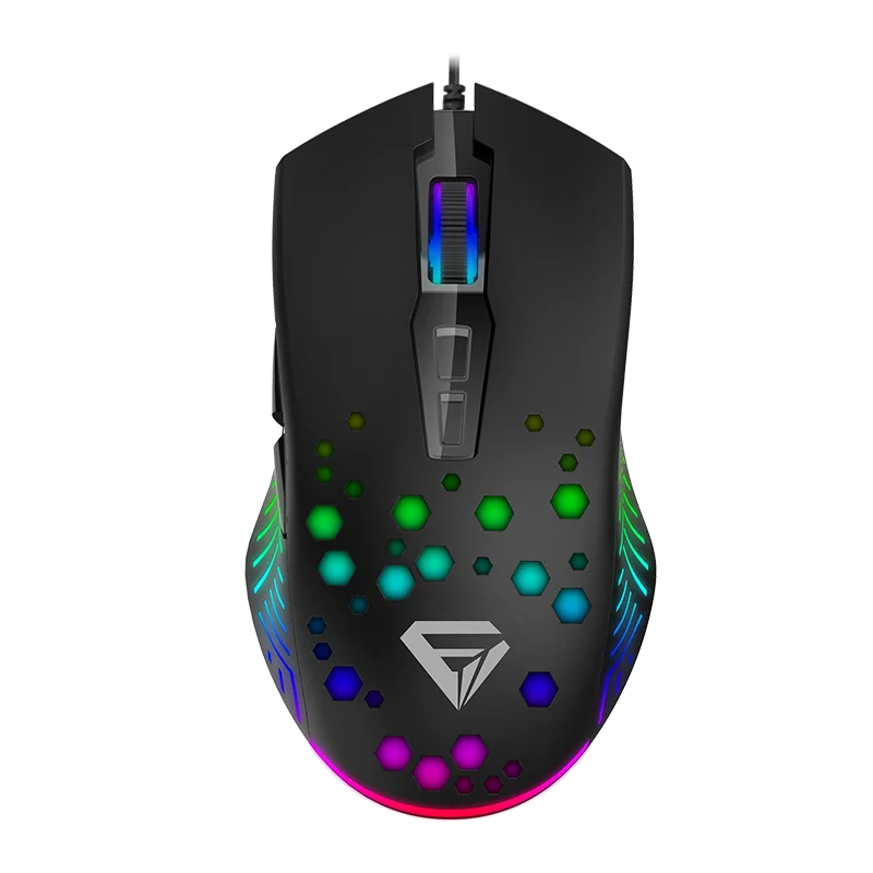 Cheap Black Optical RGB Wired USB PC Computer Lightweight Honeycomb Gaming Mouse